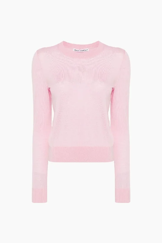 alexanderwang.t Logo Embossed Knit Jumper - Pink Chalk