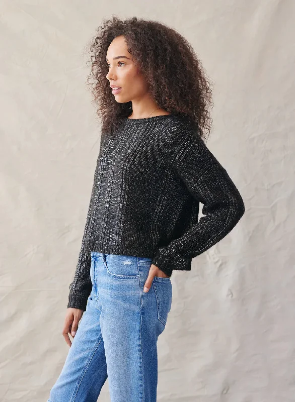 Boat Neck Cropped Sweater