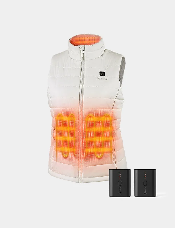 Bundle Deal - Women's Classic Heated Vest (Off-White) & Extra Mini 5K Battery