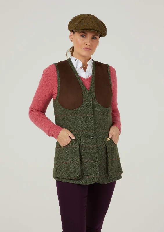 Combrook Ladies Tweed Shooting Waistcoat In Heath - Regular Fit