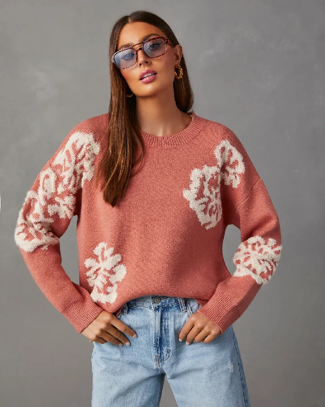 Copeland Floral Contrast Pullover Sweater