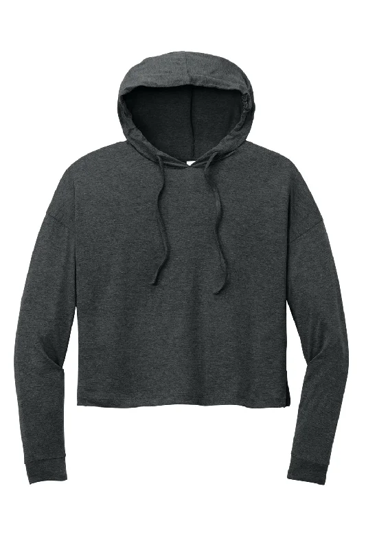 District Womens Perfect Tri Midi Hooded Sweatshirt Hoodie - Black Frost