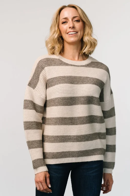 Ellington Knit Sweater | Cream + Gray