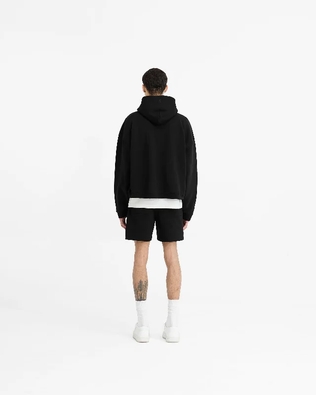 Initial Boxy Hoodie - Black