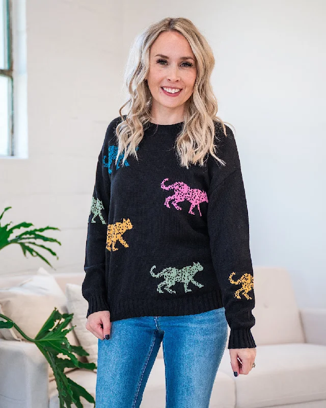 Black Cheetah Sweater FINAL SALE