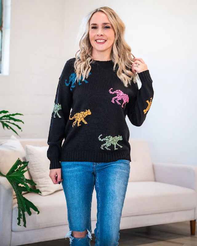 Black Cheetah Sweater FINAL SALE