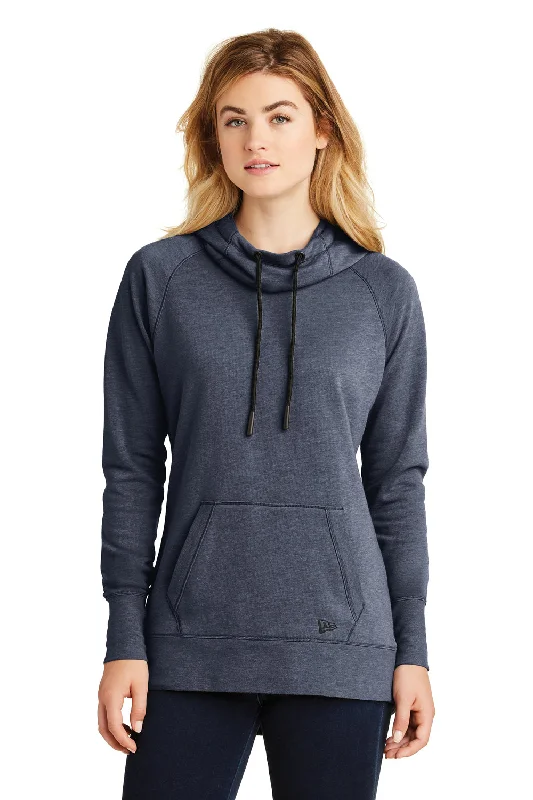 New Era Womens Fleece Hooded Sweatshirt Hoodie - Heather Navy Blue