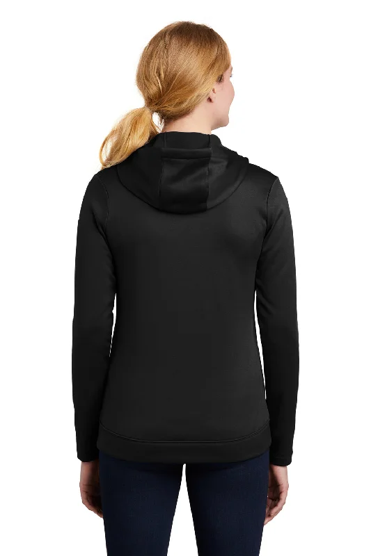 Nike Womens Therma-Fit Moisture Wicking Fleece Full Zip Hooded Sweatshirt Hoodie - Black