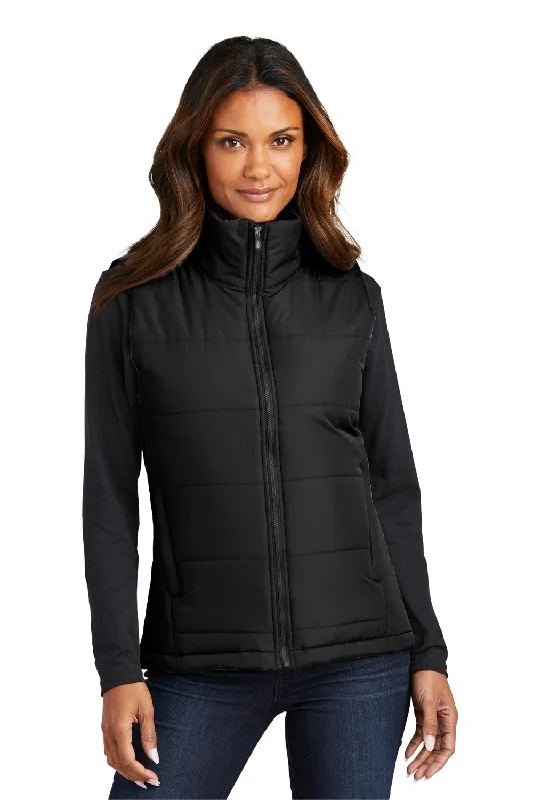 Port Authority Womens Water Resistant Full Zip Puffer Vest - Deep Black