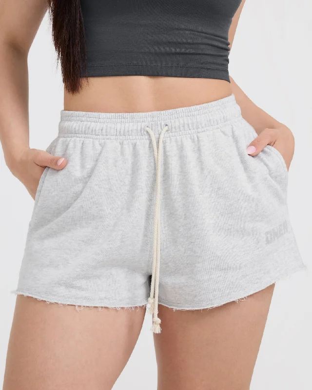 Raw Lounge Oversized Shorts | Light Grey Marl