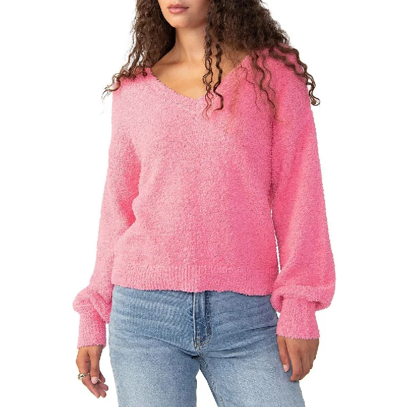 Sanctuary Womens Textured V Neck Pullover Sweater