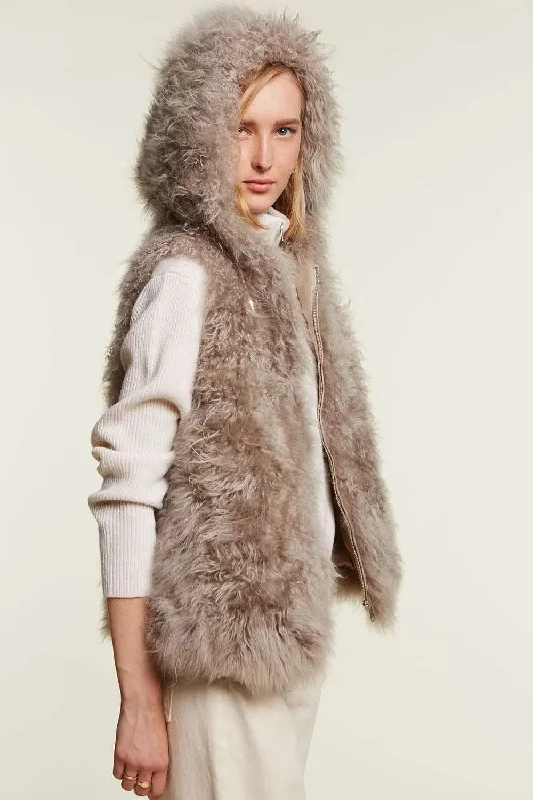 Shearling vest womens