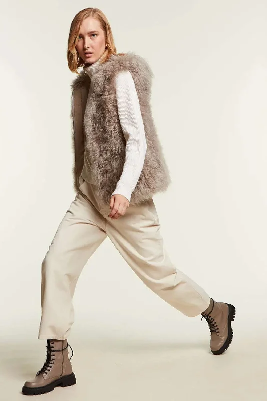 Shearling vest womens