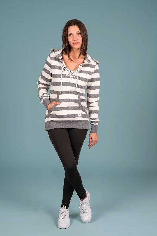 Shelby Striped Hoodie Light Heather Grey