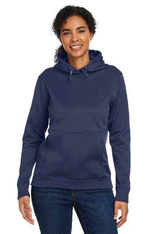 Under Armour Womens Storm Armourfleece Water Resistant Hooded Sweatshirt Hoodie - Midnight Navy Blue