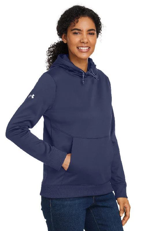 Under Armour Womens Storm Armourfleece Water Resistant Hooded Sweatshirt Hoodie - Midnight Navy Blue