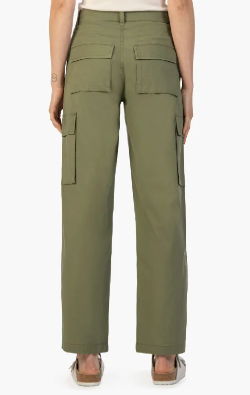 Wide Leg Cargo Pants (Olive)