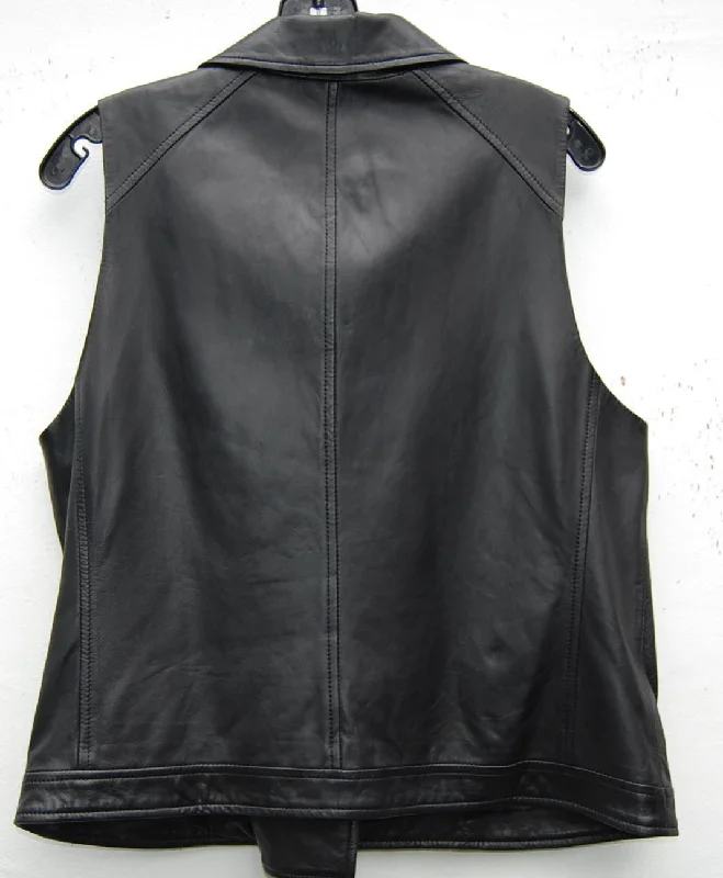 Women’s Edgy Slim Fit Leather Vest Jacket WV03