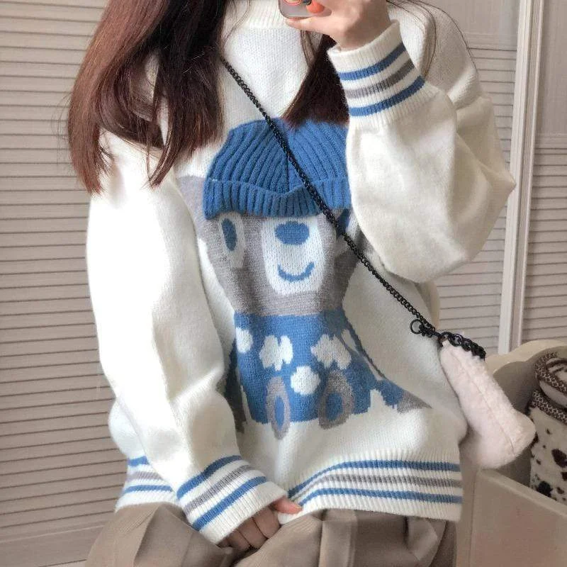 Women's Kawaii Bear Knitted Loose Sweater