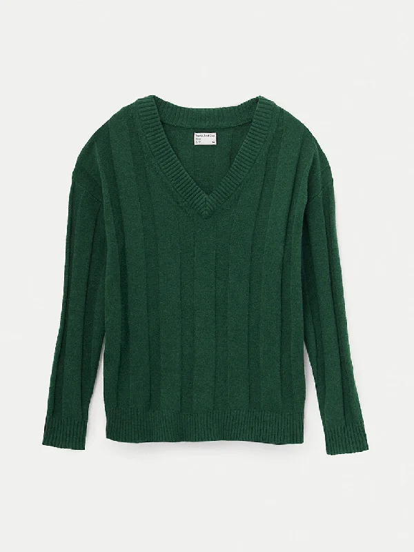 The Merino Wool Blend Sweater in Dark Green