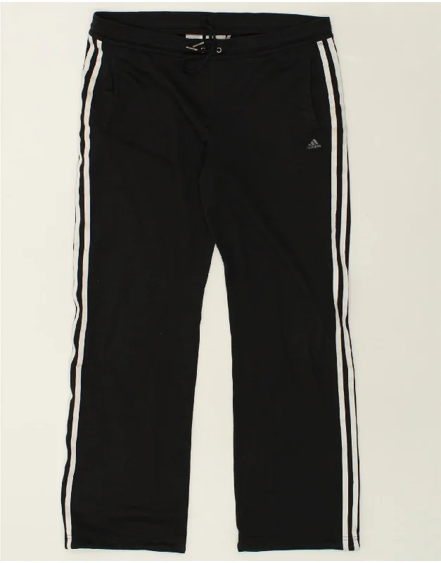 ADIDAS Womens Climalite Tracksuit Trousers UK 14 Medium Black Polyester