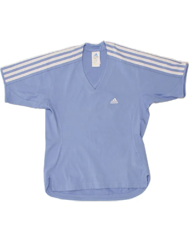 ADIDAS Womens T-Shirt Top UK 10 Small Blue Polyester