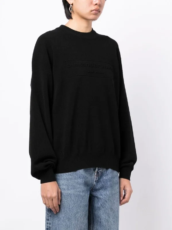 ALEXANDER WANG Women Embossed Logo Ribbed Pullover