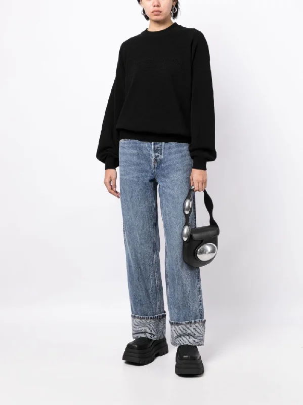 ALEXANDER WANG Women Embossed Logo Ribbed Pullover