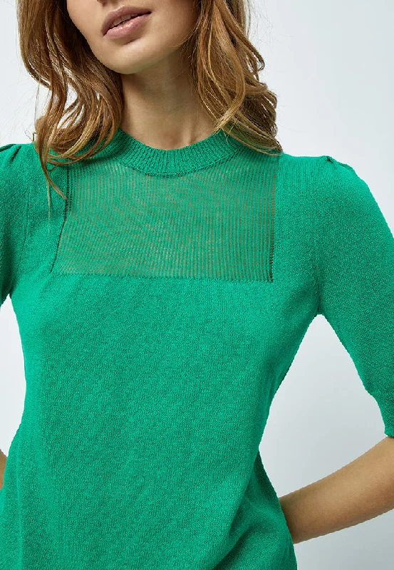 Amora 2/4 Sleeve Mockneck Pullover - Simply Green