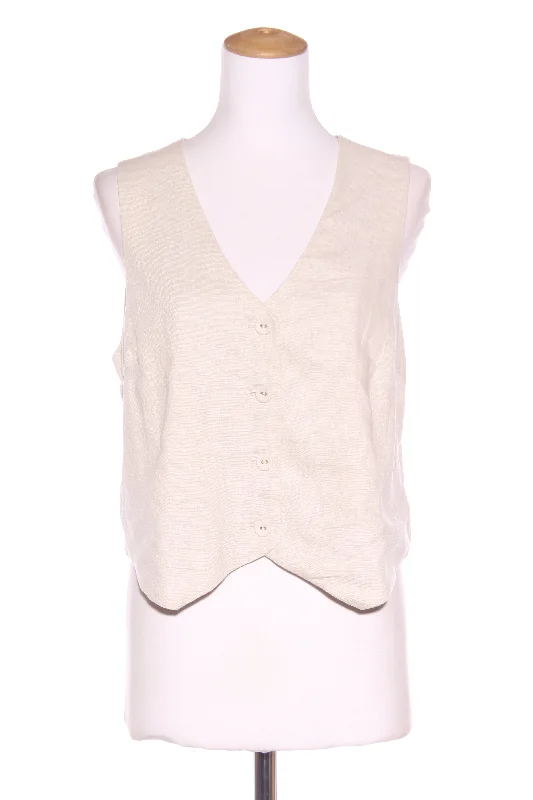 ANKO (LN) Linen blend waistcoat Oatmeal! 12