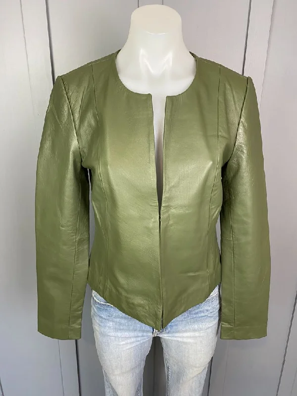 BNWT Green Sabena Leather Jacket, S