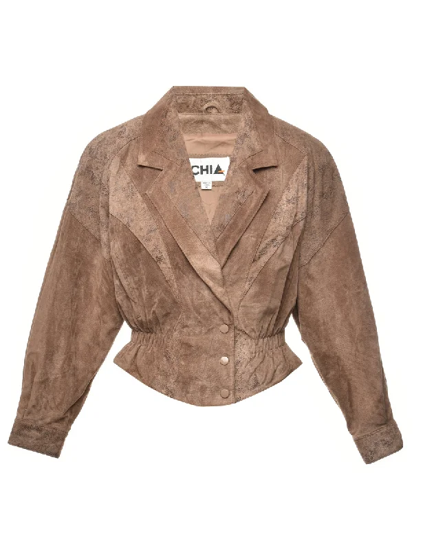 Brown Suede 1980s Jacket - M