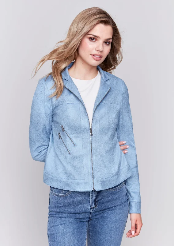 Charlie B - Faux Suede Zipper Jacket