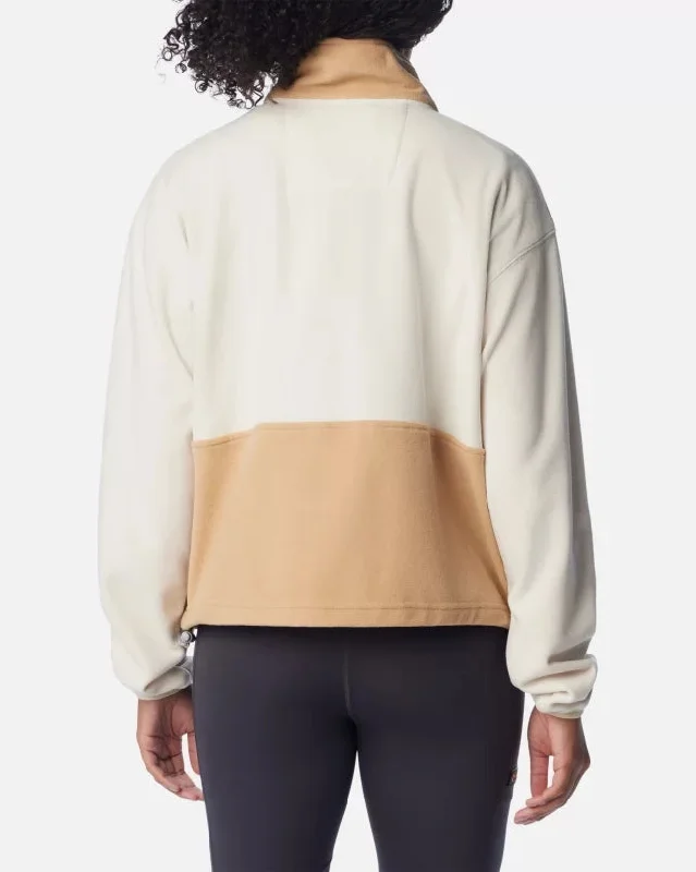 Back Bowl Zip Fleece Jacket in Chalk, Canoe & White