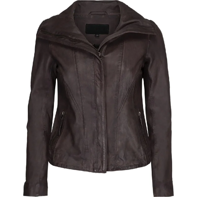 Unisex Greta Leather Jacket in Shade Brown | Stylish Outerwear