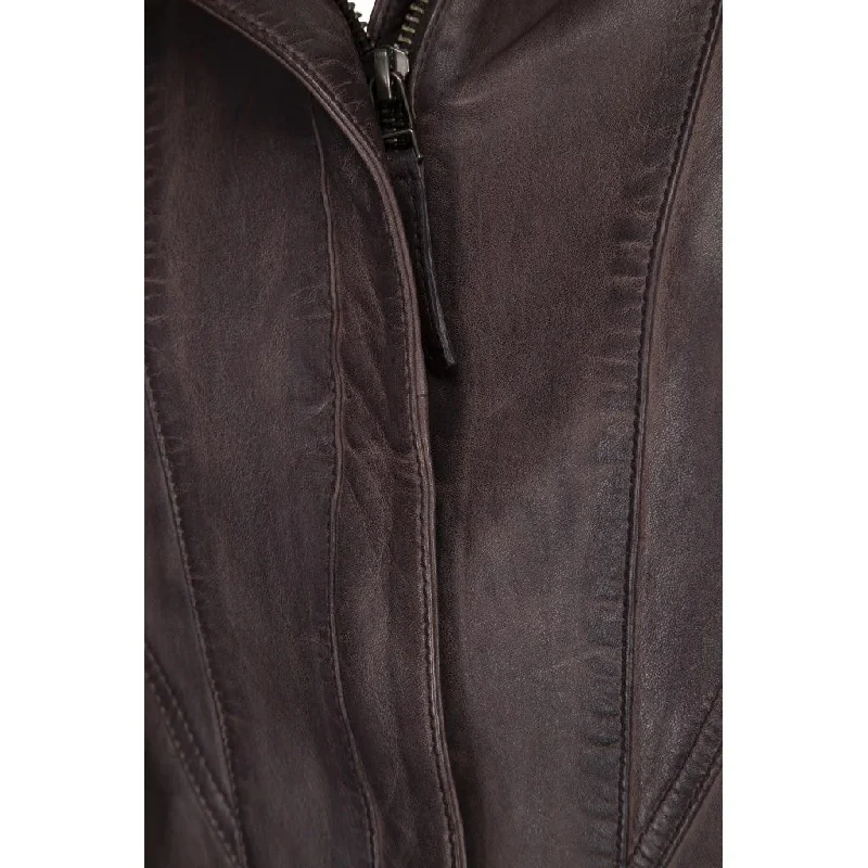 Unisex Greta Leather Jacket in Shade Brown | Stylish Outerwear