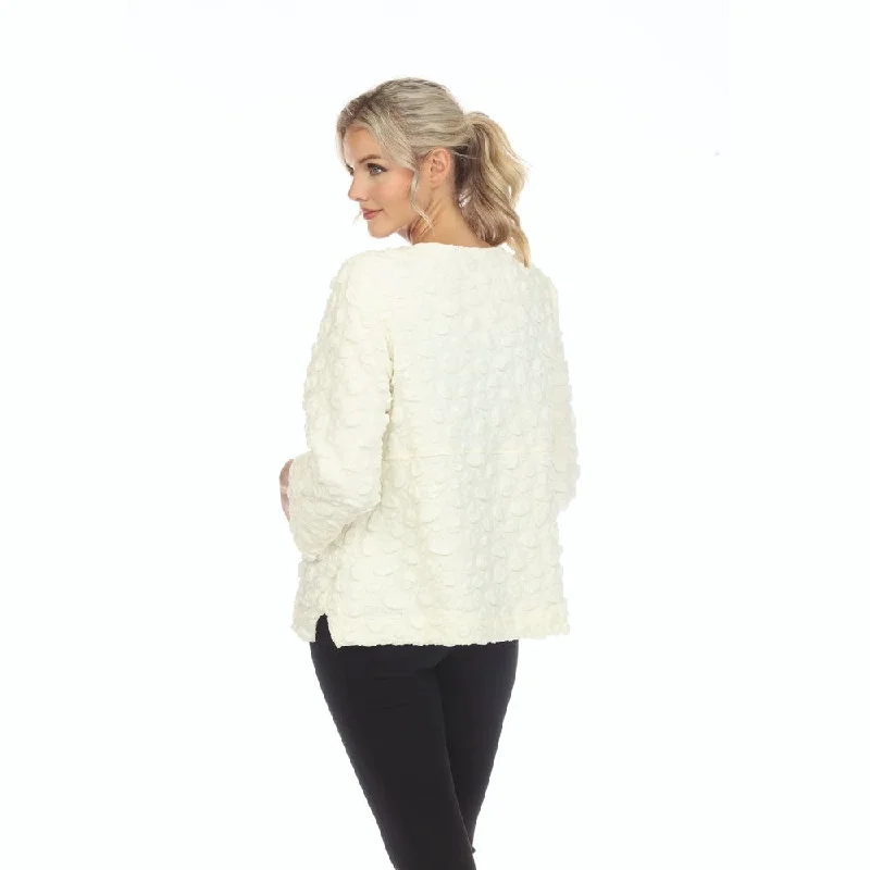 Moonlight Textured Button Front Jacket in Ivory - 3576-IVO - Size S Only!