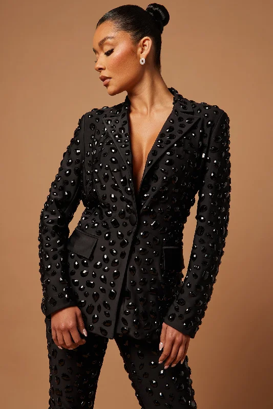 Cordelia Embellished Blazer - Black