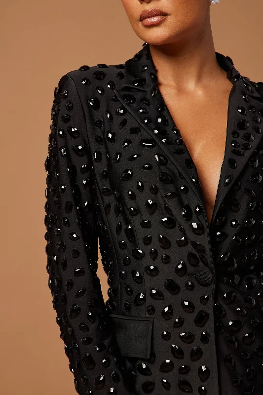 Cordelia Embellished Blazer - Black