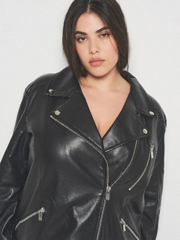 CURVE BRANDO RECYCLED LEATHER  BOYFRIEND JACKET