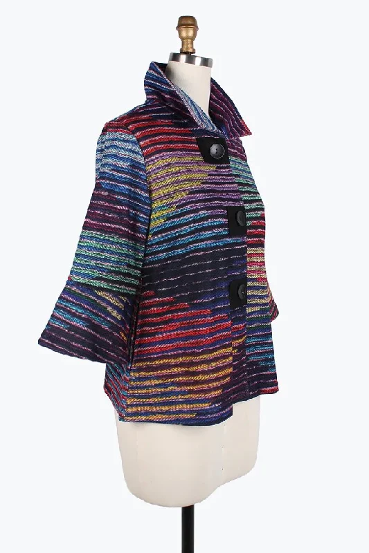 Damee Multi-Stripe Button Patch Jacket 4820-MLT