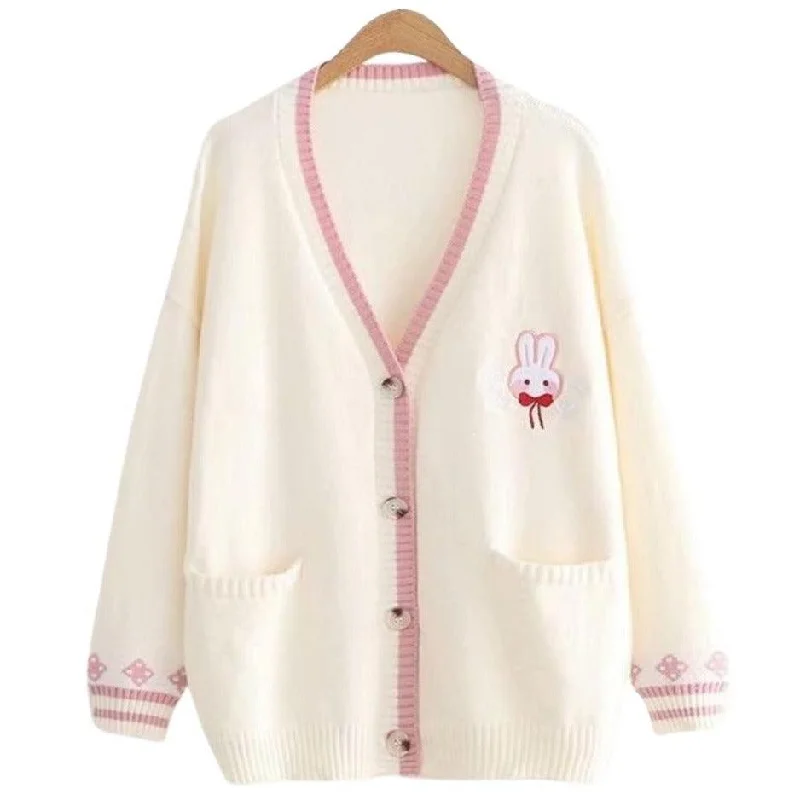 Embroidered Rabbit Cardigan: Stylish cardigan for all occasions