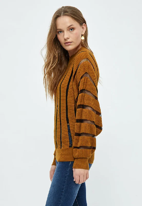 Evila Bat Sleeve Knit Pullover - Glazed Ginger