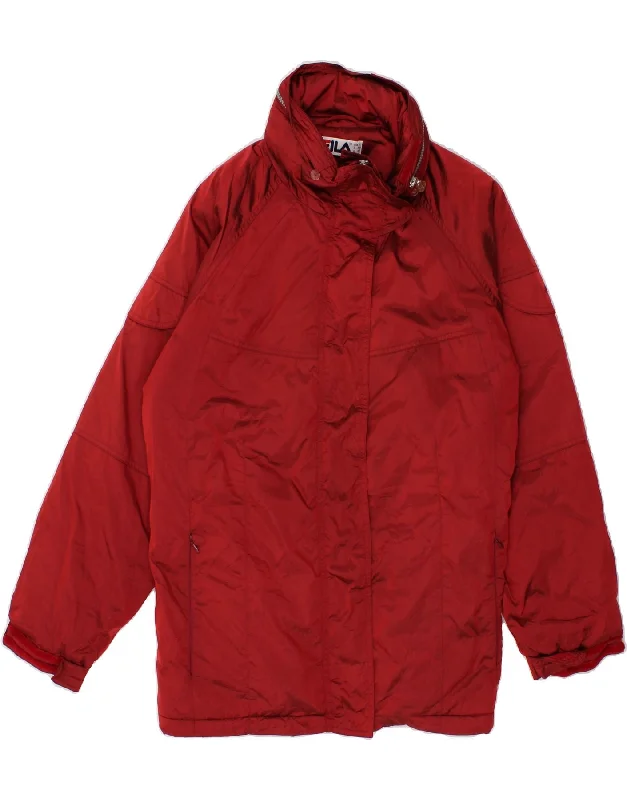 FILA Womens Hooded Windbreaker Jacket IT 50 XL Red Polyamide