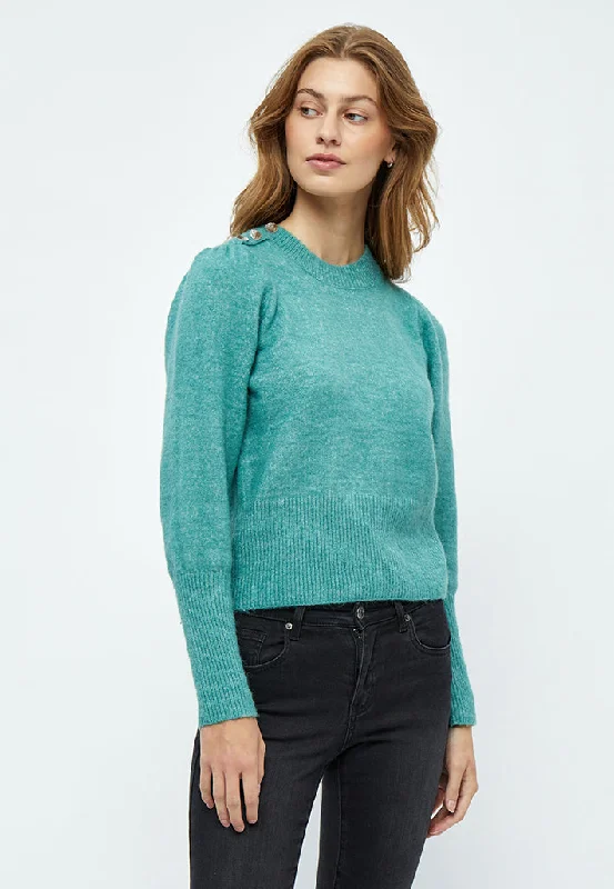 Gea Button Pullover - Teal