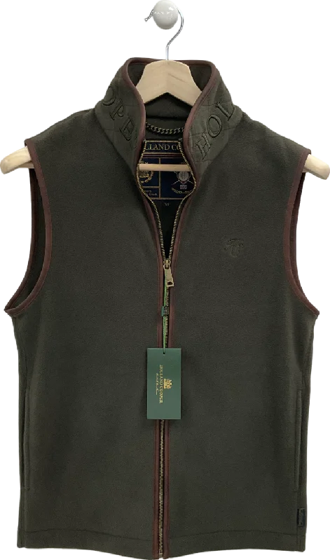 Holland Cooper Olive Green Embossed Logo Fleece Gilet UK M