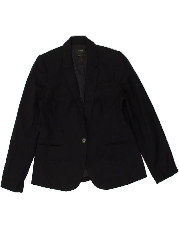 J. CREW Womens Super 120's 1 Button Blazer Jacket US 12 Large Black