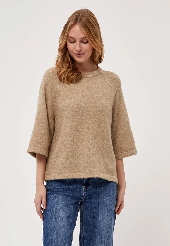 Kamelia 3-4 Sleeve Pullover - Cobblestone Melange