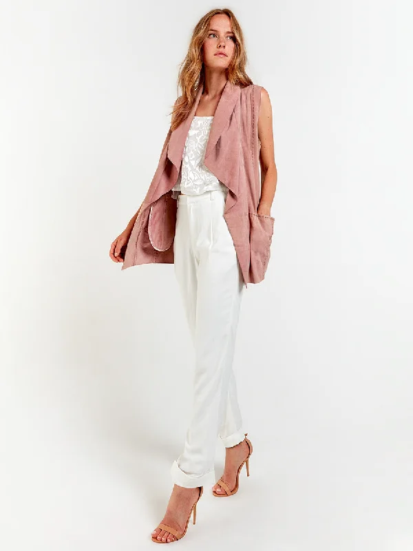 MOONLIGHT SUEDE DRAPE VEST