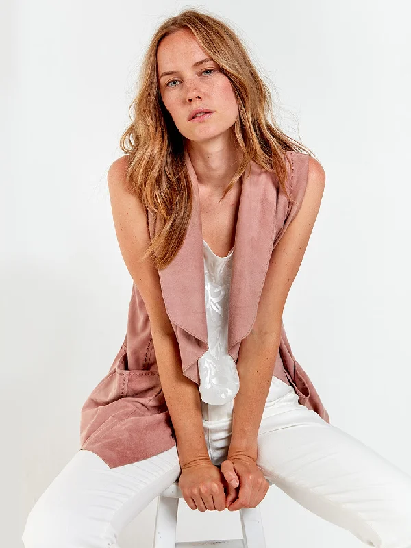 MOONLIGHT SUEDE DRAPE VEST